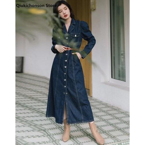 Qiukichonson Fashion Denim Dresses