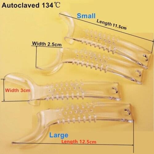 10Pis/Lot Dental Lip Cheek Retractor Mouth Opener Photograghic Plastic Half-Lip Retractor Lip Mouth Gag Autoclavable Clear