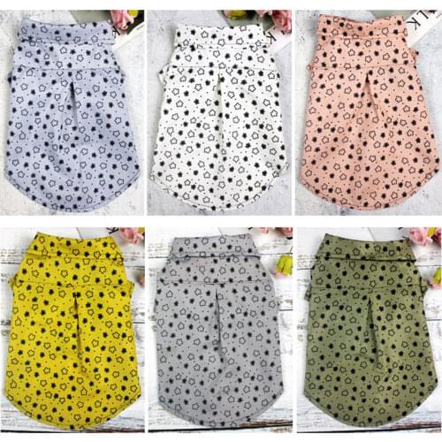Pet Shirts Clothes Short Sleeve Star Print Funny Tops Dog Clothes T-shirt Puppy Shirt Small Dog Star Shirt Summer Thin Clothing