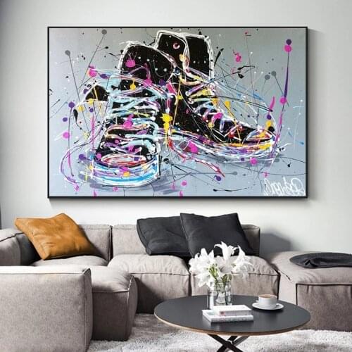 Self-adhesive Wall Sticker Street Sneakers Posters and Prints Wall Art Graffiti Painting Posters Wallpapers Room Decoration