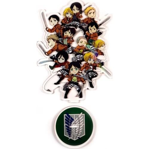 Shingeki no Kyojin Attack on Titan cute version Eren Mikasa Levi Erwin Hange acrylic standee figurines desk decoration