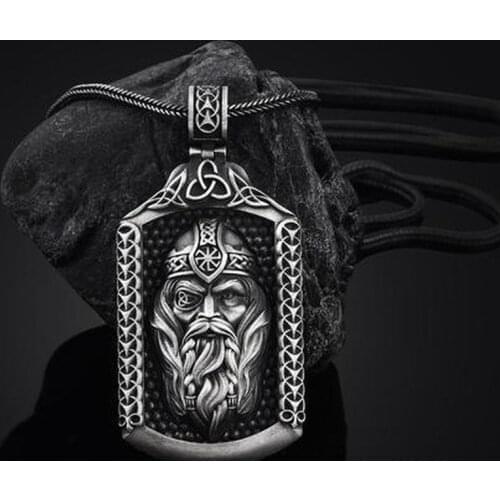 Nordic style mythology Odinavia Viking amulet pendant necklace mens fashion retro tag sweater chain necklace