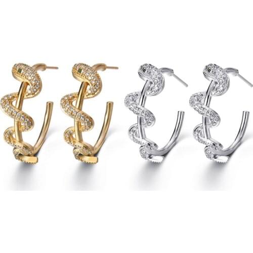 Vintage Snake Ring Bijoux Femme Fashion Wrap-around Alloy Brincos Feminino Gold Earrings for Women Couple Piercing Oreja