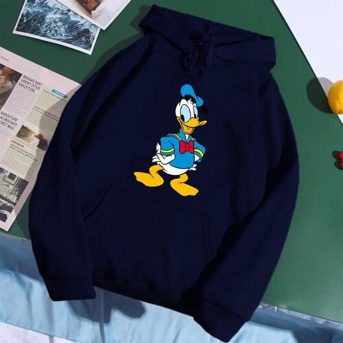 Cartoon Disney Hoodies Funny Donald Duck Printing Mens Clothing Korean Version Cute Sweatshirts Men Loose Fleece Men Streetwear