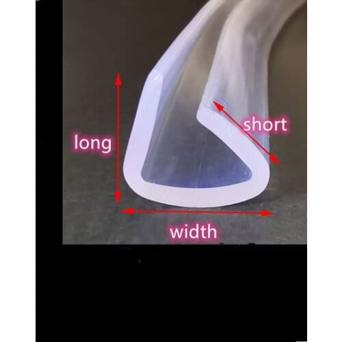 PVC Rubber Uneven Hem U Strip Edge Shield Encloser Bound Glass Door Metal Wood Panel Board Seals Transparent White