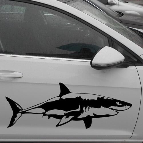 HotMeiNi 58cm x 21.65cm 2 x Great White Shark (one For Each Side)Vinyl Decal Car Window Wall Novelty Sticker Fish Jaws