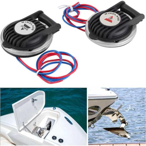 Bow Anchor Roller Pair Marine Anchor Windlass Foot Switch Deck Compact Boat Winch Up/Down Stainless Steel Anchor Connector