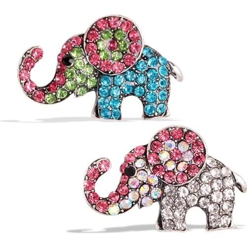 Cute Female Crystal Elephant Brooch Charm Silver Color Jewelry Brooches For Women Luxury Rainbow Pin Dress Coat Accessories