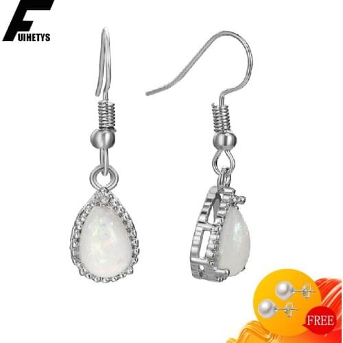 BaliJelry Women Earrings 925 Silver Jewelry Accessories Water Drop Shape Opal Gemstone Earrings for Wedding Engagement Wholesale