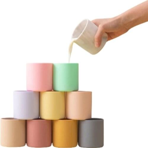 1PC Baby Learn To Drink Cup Kids Feeding Cup Infant Toddler Tableware Drinking Cup BPA Free Food Grade Heat-Resistant Silicone