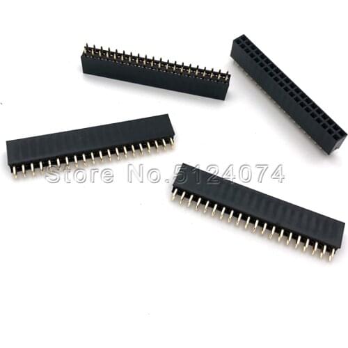 10pcs/lot Double row female Spacing 2.54mm 2x20pin double row seat 40P female connector 2*20P DIP