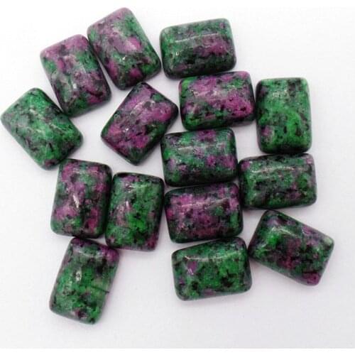 10Pcs 14x10x5mm Wholesale Green And Rose Ruby in Fuchsite Oblong Cab Cabochon DIY Jewelry Accessories S143