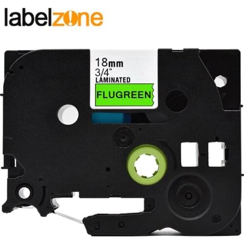 18mm tzeD41 black on fluogreen label tape Compatible Brother p-touch printers tze tape laminated tze-D41 tzeD41 tzD41 tzeD41