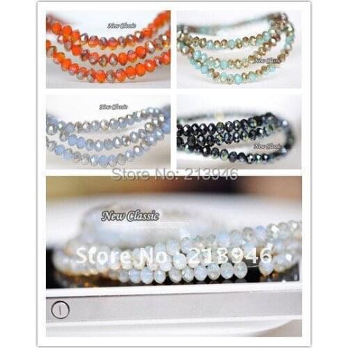 4*3MM 1400Pcs/Lot Colorful Rondelle Crystal Glass Loose Bead Spacers Jewelry Accessories Findings