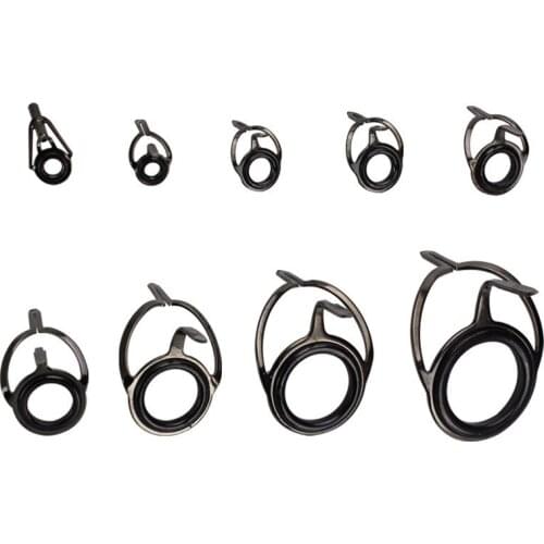 45PCS/set Mixed Size Fishing Top Rings Rod Pole Repair Kit Line Guides Eyes Sets