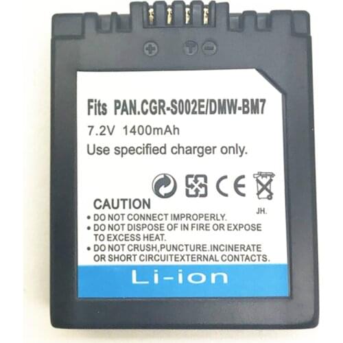S002 CGA-S002 DMW-BM7 Camera Battery for Panasonic FZ1/FZ4/FZ4S/FZ5/FZ5K/FZ5S/FZ10/FZ15/FZ20/FZ20K/FZ3