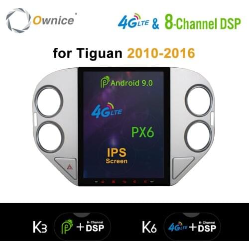 PX6 Tesla style 8Core Android 9.0 IPS 9.7" Auto Car Multimedia Player For VW Tiguan 2010 - 2016 K6car radio DVD 4G DSP