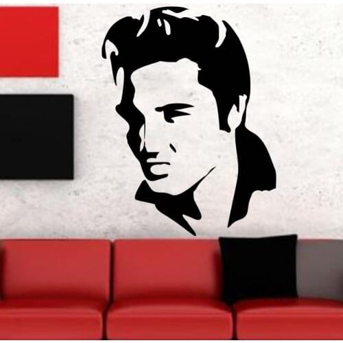 Free Shipping Elvis Presley Murals Art Decals Removable Home Decor Vinyl Wall Stickers 69*53cm