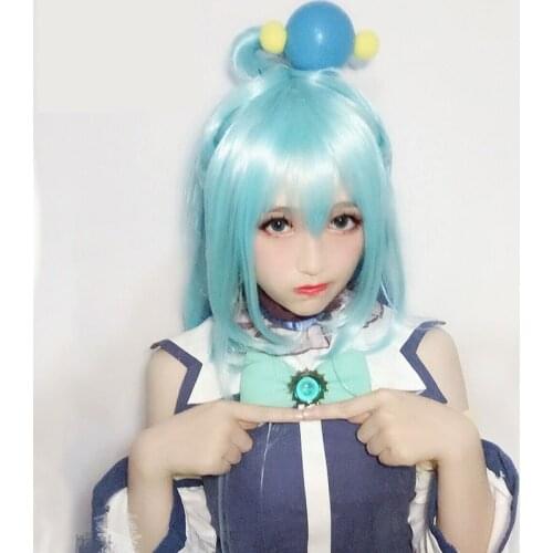 KonoSuba Gods Blessing on This Wonderful World ! KonoSuba Aqua Cosplay Wigs Blue Long Straight Synthetic Hair Adult Role Play