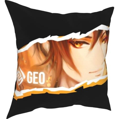 Genshin Impact Zhongli Critical Hit Pillowcase Soft Polyester Cushion Cover Gift Throw Pillow Case Cover Home Zippered 40*40cm