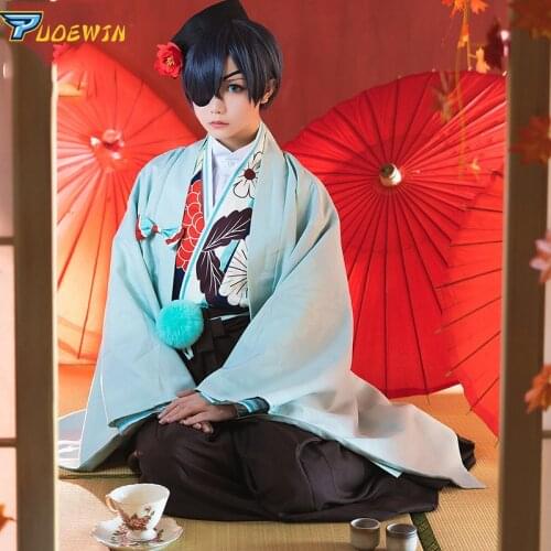 Black Butler Kuroshitsuji Ciel Phantomhive Kimono Uniforms Cosplay Costume In Stock
