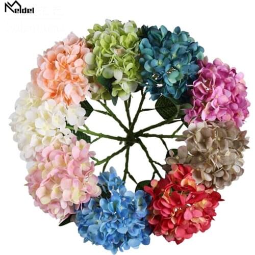 Meldel Hydrangea Flower DIY Wedding Bouquet Artificial Silk Hydrangea Flower Home Table Decor Sister Wedding Simulation Floral