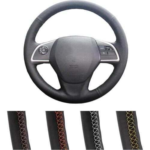 DIY Customized Car Steering Wheel Cover For Mitsubishi Outlander 2013 2014 Mirage 2014 ASX L200 Auto Leather Steering Wrap