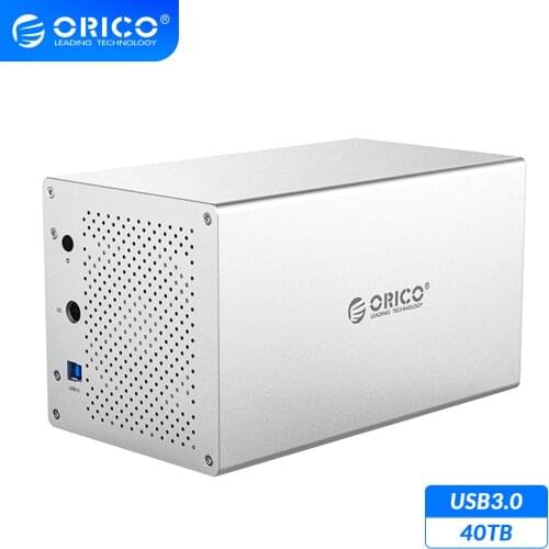 ORICO WS Series 4 Bay 3.5" SATA to USB3.0 HDD Docking Station 5Gbps 40TB 12V Power Hard Drive Case Aluminum 3.5 HDD Enclosure