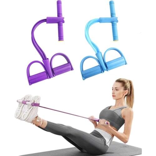 Yoga Resistance Bands Elastic Pull Ropes Exerciser Tension Rope 4 Tube Puller Pedal Ankle Abdominal Exerciser Fitness Equipment