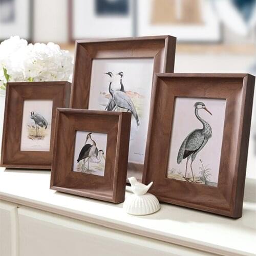 Retro Brown Wood Grain Photo Frame Creativer Desktop/wall Hanging 4-10" Quality Picture Frame Frames for Pictures Marco Foto B