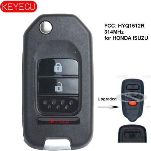 Keyecu Upgraded KEYLESS REMOTE ENTRY KEY FOB ALARM TRANSMITTER for HONDA ISUZU 1998-2004 FCC: HYQ1512R