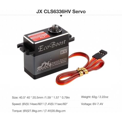 JX CLS6336HV 35.6kg 7.4V Alum. Shell Metal gear Coreless Digital Servo for rc4wd scx10 1/8 RC car crawler buggy