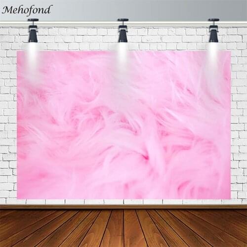 Mehofond Pink Fluff Backdrop Barbie Powder Cosmetics Girl Nails Photography Background Photo Studio Props Photophone Decor Props