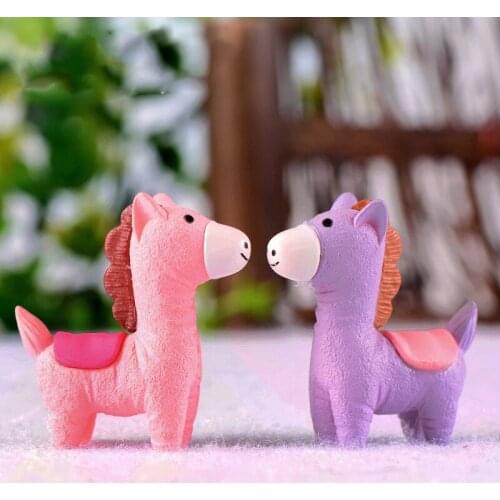 Modeling Animals God Beast Pony Cartoon Anime Figure Micro Landscape Ornaments DIY Creative Crafts Key Chain Pendant Figma Gifts
