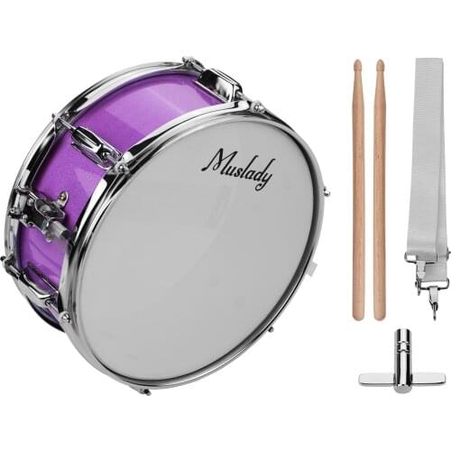Muslady 12 inch Colorful Jazz Snare Drum Musical Toy Drum Percussion Instrument with Drum Sticks Strap for Children Kids