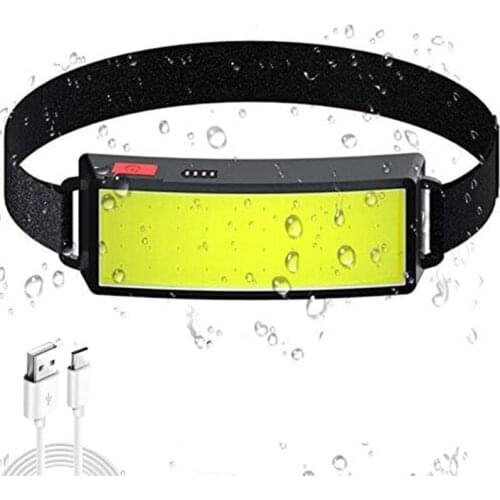New headlamp USB rechargeable headlamp flashlight Portable mini COB LED headlamp flashlight with built-in battery Cycling