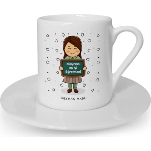Personalized World Best Öğretmeni Turkish coffee Cup-17