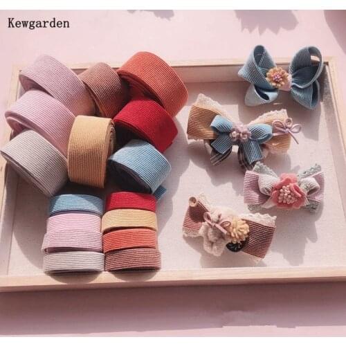 Kewgarden Stripe Corduroy Ribbon 38mm 25mm 15mm 1" 1.5" DIY Hair Bow tie Sewing Accessories Handmade Tape 10 Yards
