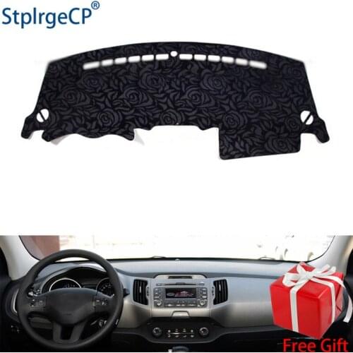 Rose Pattern Non-slip Car Dashboard Cover Dash Mat Pad DashMat ANti-UV Car Sticker for Kia sportage R 2011 2012-2016 Car Styling