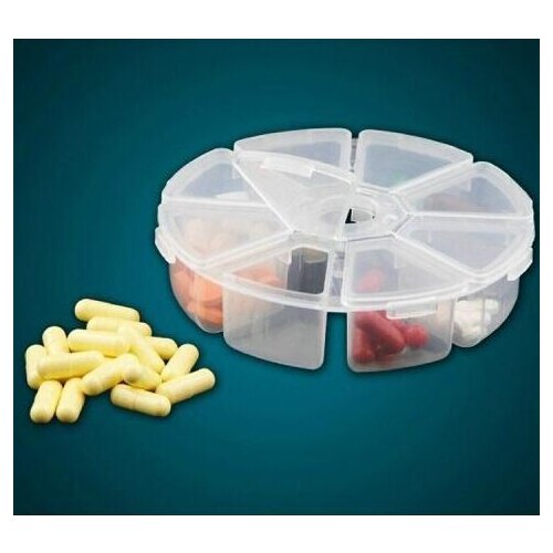 8 Grid Transparent Fish Hook Box Plastic Fish Bait Case Round Fishing Tackle Box Small Jewelry Storage Box