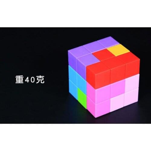 Transparent Magnetic Cube Decompression Puzzle 3D Assembling Variety Magnetic Building Block Toys 7 + 54 Cards