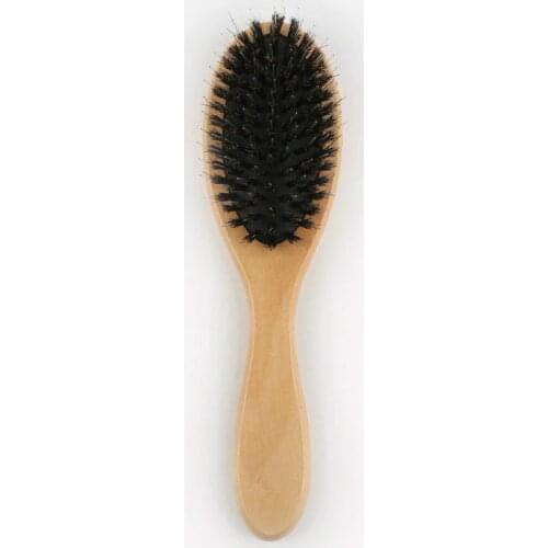 Natural Boar Bristle Hairbrush Massage Comb Anti-static Hair Scalp Paddle Brush Beech Wooden Handle Hair Brush Styling Tool
