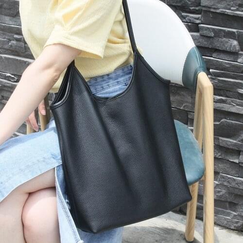 Luxury Designer Handbag Brand Women Bag 100% Soft Genuine Leather Tote With Composite Bags Elegant Simple Shopper Shoulder Bag