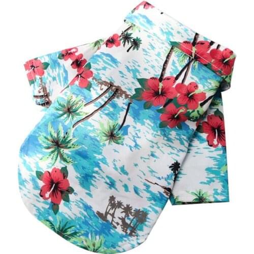 Floral Boy Dog Clothes Poodle Clothes Beach Hawaiian Dogs Shirt For Small Medium Puppy Chihuahua Yorkshire Pugs Accessories