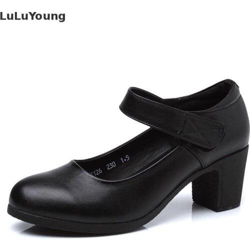 Genuine Leather Women Shoes High Heel Pumps Quality Shoes