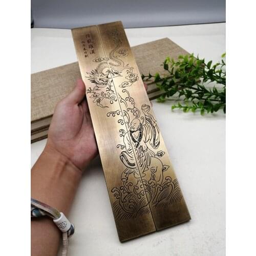 China painting calligraphy auxiliary tool metal crafts Paperweight-Dragon subduing arhat-Paper weight home decor