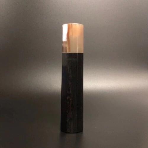Japanese Octagonal Ebony Handle With White Buffalo Horn Bolster DIY Kitchen Chef Knife Gyuto Yanagiba