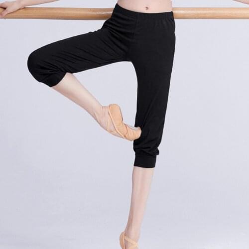 Women Cotton Ballet Dance Pants Adult Women Casual Harem Pants Loose Elastic Trousers Women Black Sweat Pants Female