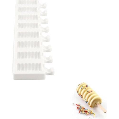 1Set 8 Cavity Silicone Ice Cream Mold Baking Tools For Cakes Chocolate Dessert With 40PCS Sticks Bakeware Accessories