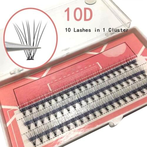10D/60pcs hair grafted eyelashes 3D false eyelashes pink eyelash extension personal eyelash extension free shipping Faux Cils